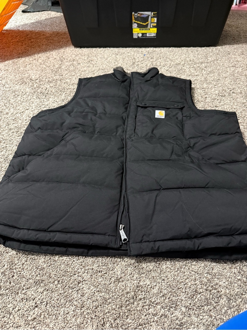Carhartt Black Puffer Vest with Logo Patch